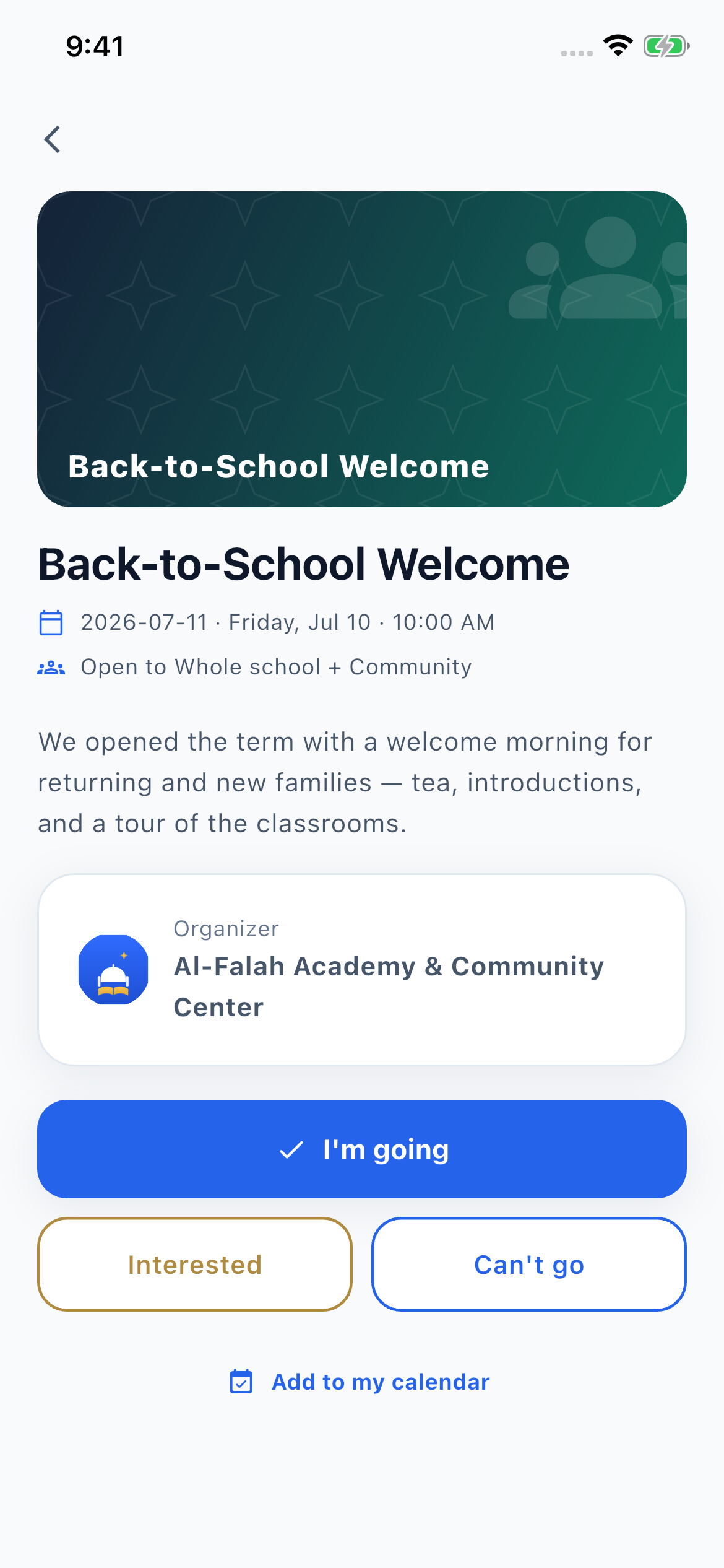 The community iftar event details